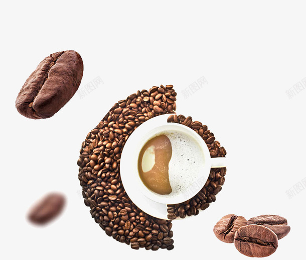 棕色咖啡豆png免抠素材_88icon https://88icon.com 咖啡 飞舞的咖啡豆 食品 饮料