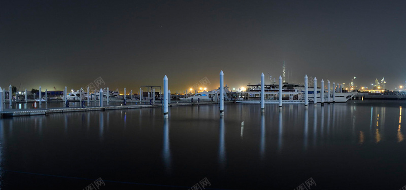 夜晚港口背景图背景