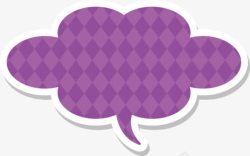紫色对话框云朵装饰素材