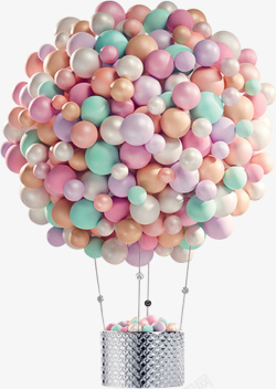 礼物气球绿五彩购物旅游氢气球素材