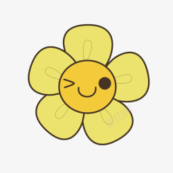 笑脸黄色太阳花素材