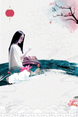 古筝海报简约中国风古筝培训背景素材高清图片