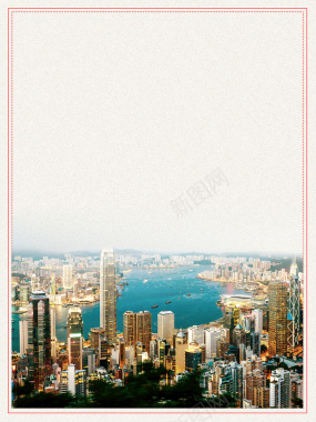 创意香港旅游海报背景