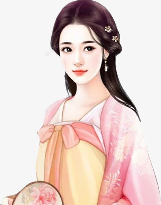 古扇粉衣清秀女子png免抠素材_88icon https://88icon.com 女子 清秀