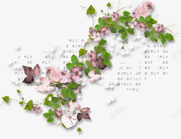 花帘png免抠素材_88icon https://88icon.com 叶子 美丽 花