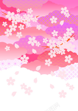 粉色樱花日风背景