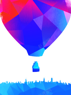 科幻气球背景海报背景