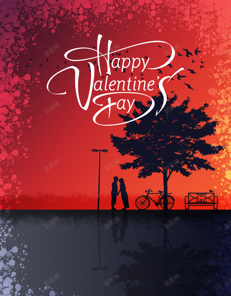 浪漫大树下情侣情人节背景psd设计背景_88icon https://88icon.com 大树 情人节 情侣 活动 浪漫 清新 温馨 红色 约会