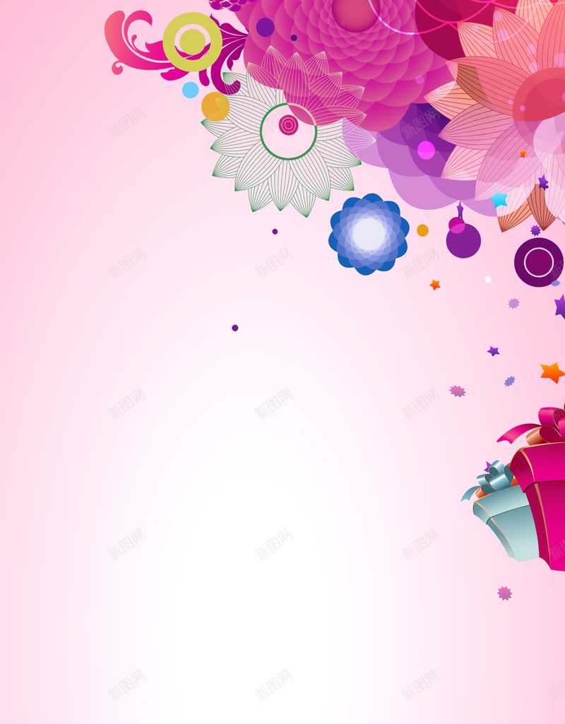 彩色花卉背景psd设计背景_88icon https://88icon.com 彩色 梦幻 浪漫 花 花卉