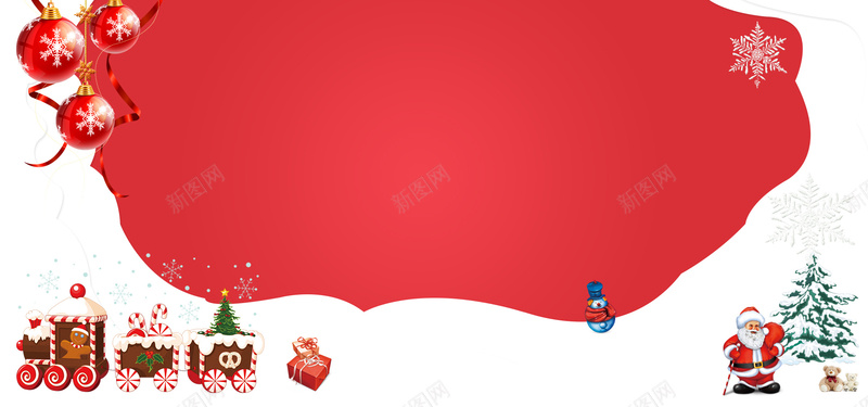 圣诞节狂欢红色淘宝banner背景