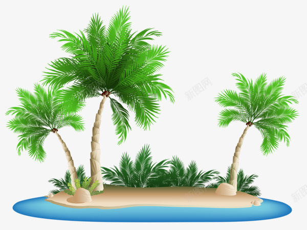 绿树海滩太阳沙滩椰子树png免抠素材_88icon https://88icon.com 太阳沙滩 椰子树 海滩 盛夏