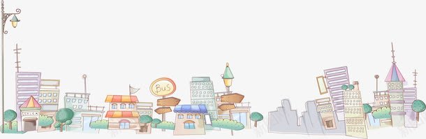 城市风景png免抠素材_88icon https://88icon.com 卡通 城市 建筑 风景