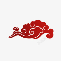 中国风古代红色祥云图案素材