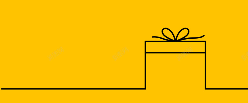 圣诞节礼盒简约黄色背景背景