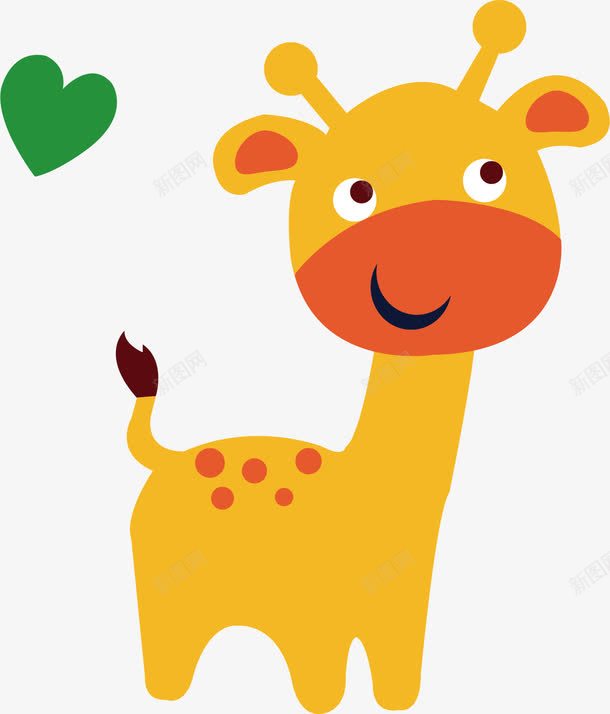 卡通动物长颈鹿png免抠素材_88icon https://88icon.com 动物 卡通 长颈鹿