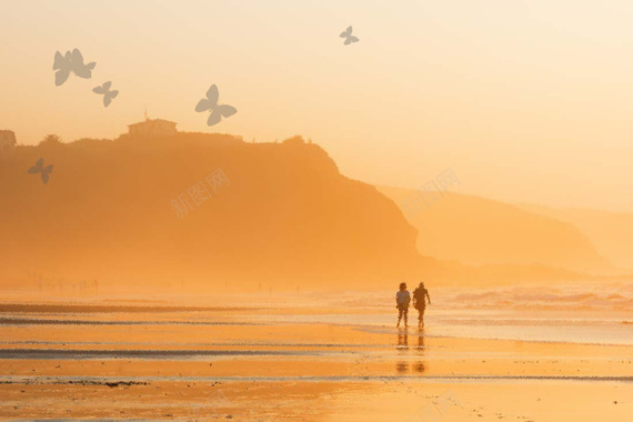 艺术黄昏海背景