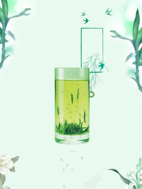 绿茶清新广告海报背景背景