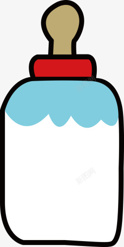 可爱卡通小奶瓶矢量图素材