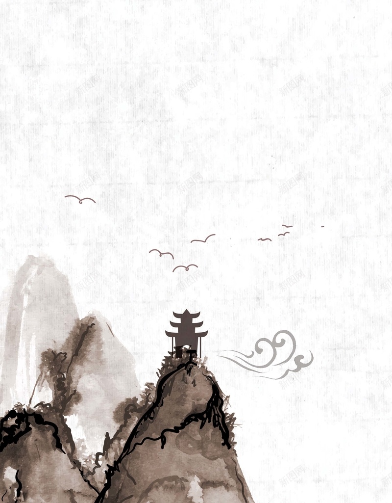 古风水墨山水风景背景jpg设计背景_88icon https://88icon.com 古风 手绘 水墨 文艺 山水风景 山水画 远山 中国风 复古 牛皮纸