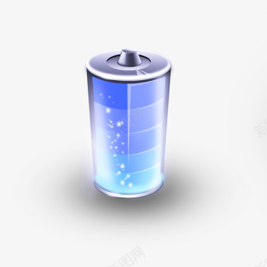 透明蓝色电池图标图标