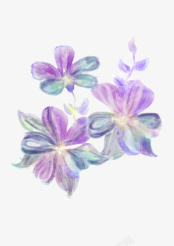 蓝紫色透明花梦幻素材