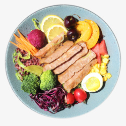 营养蔬菜一盘美味的沙拉高清图片