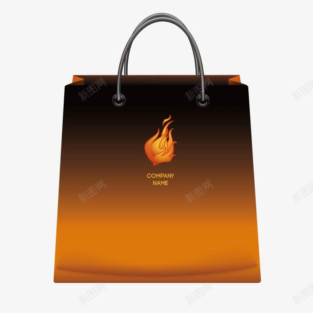 黑黄渐变手提袋矢量图ai免抠素材_88icon https://88icon.com 手提袋 渐变 黑黄 矢量图