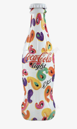 白色可口可乐创意图案瓶子素材