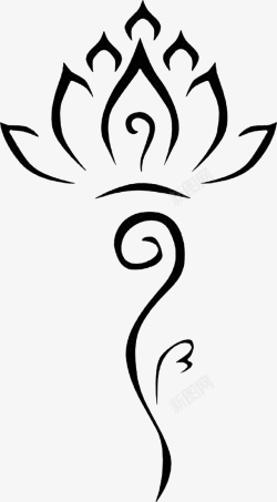 黑色莲花矢量图素材