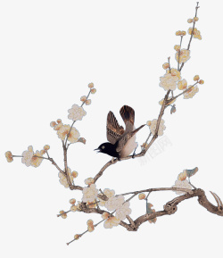 中式地产地产中式树鸟花高清图片