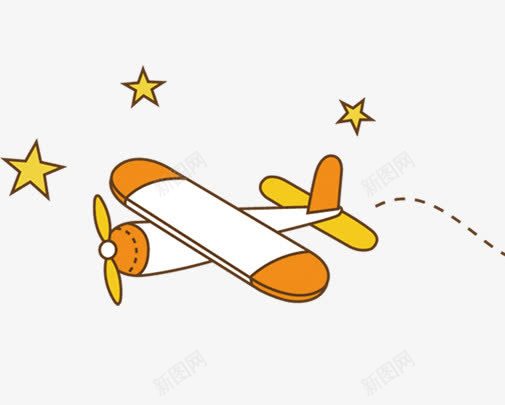 夜空的飞机png免抠素材_88icon https://88icon.com PNG 免费 免费PNG 免费素材 手绘 橙色