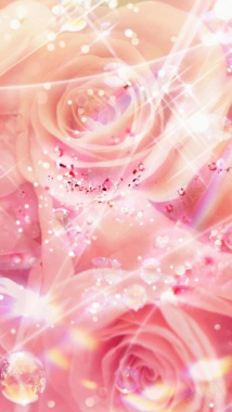 浪漫梦幻粉色玫瑰H5背景背景
