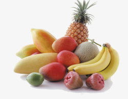 一堆菠萝一堆新鲜水果高清图片