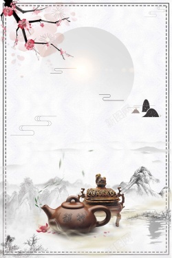 中式马头摆饰中国风水墨商务创意房地产背景高清图片