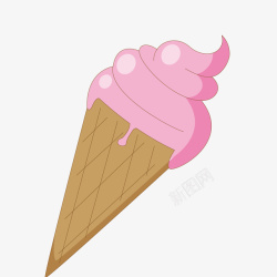 甜筒冰淇淋矢量图素材