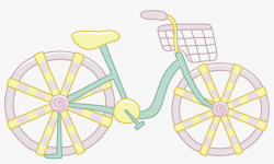 彩色卡通自行车矢量图素材