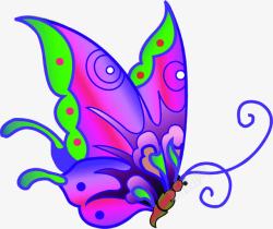 手绘彩色蝴蝶儿童海报素材