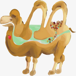 手绘骆驼矢量图素材