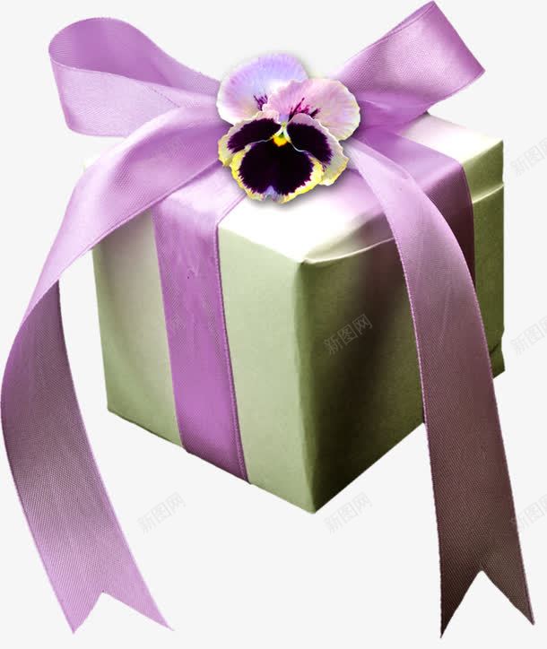 白色礼盒png免抠素材_88icon https://88icon.com 小花 手绘 白色礼盒 紫色 绸带