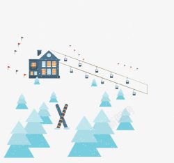 冬季观光缆车素材