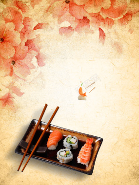 日系美味寿司海报背景背景