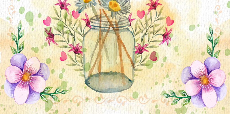 小清新手绘花卉边框H5背景psd设计背景_88icon https://88icon.com H5背景素材 PSD分层 促销 唯美 宣传 小清新 手绘 春暖花开 花卉 边框