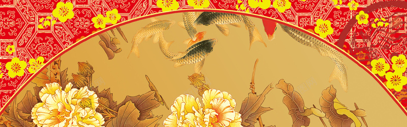 红色中国传统元素海报背景