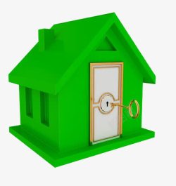 绿色小屋子模型素材
