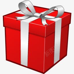 礼物盒红色礼物盒图标黑边图标