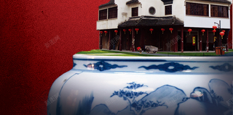 红色复古建筑PS源文件H5背景素材psd设计背景_88icon https://88icon.com 红色 复古 建筑 房屋 古风 纹理 水墨 墨迹 春天 手机端 H5背景 中国风 瓷器