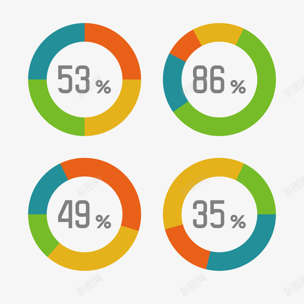 彩色圆环数据矢量图ai免抠素材_88icon https://88icon.com 分析 彩色 数据 素材 矢量图