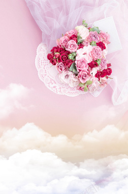 粉红浪漫花卉背景背景