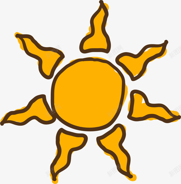 黄色扁平卡通太阳png免抠素材_88icon https://88icon.com 卡通太阳 夏天 夏季 夏日 酷暑 黄色太阳