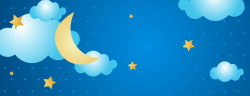 婴童用品海报母婴文艺小清新月亮星星深夜渐变蓝色背景高清图片